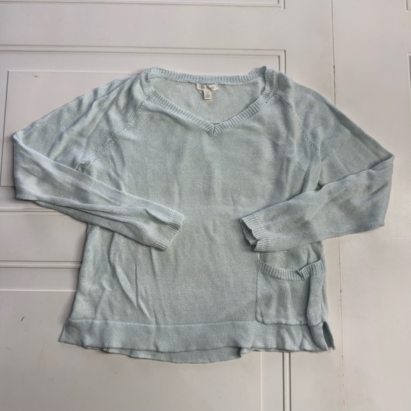 Eileen Fisher Sweaters - Eileen Fisher Women’s Sz S Italian Yarn 100% Linen Light Blue Green Sweater